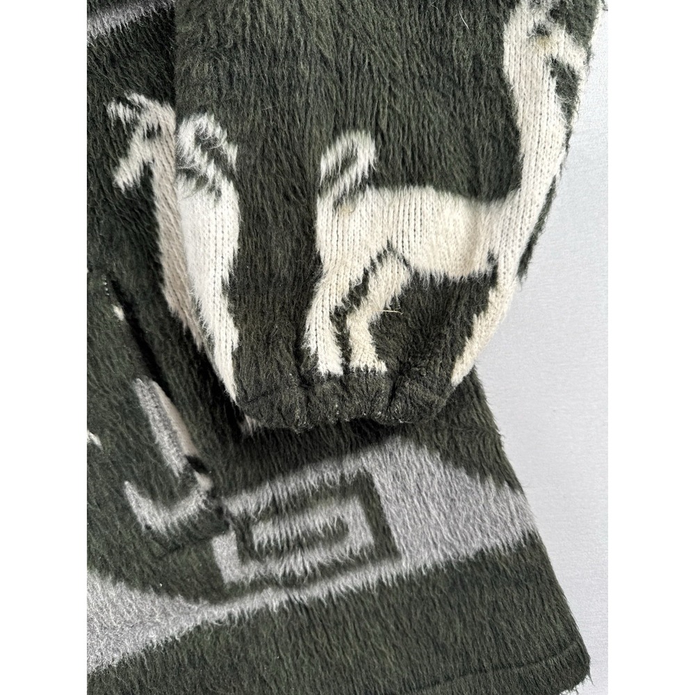 Vintage Artesanias Alpaca Wool Hooded Jacket Ecuador Llama Aztec Size XXL - Picture 9 of 16